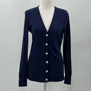 Ralph Lauren Rugby Pima Cotton Button Front Cardigan Sweater in Navy -Size Small